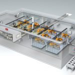 Transparente Fabrik zur Darstellung des Lüfterkreislaufs